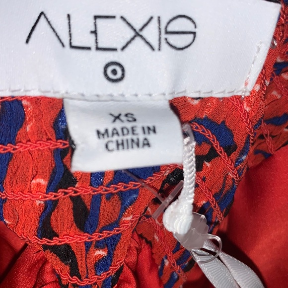 ALEXIS Orange Blue Botanical Asymmetrical … - Picture 5 of 12